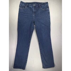 Chicos So Slimming Girlfriend Slim Leg Jeans Dark Wash Blue Denim Size 2.5 12/14